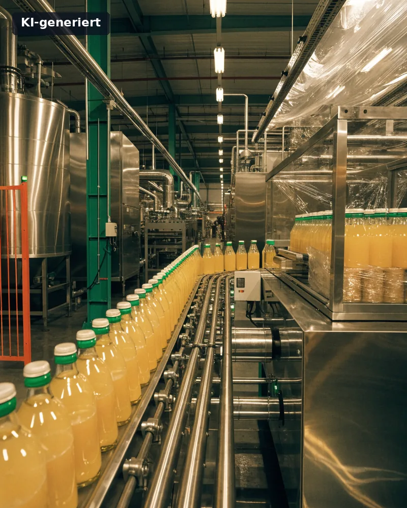 Produktionslinie der Lebensmittelindustrie, KI-generiertes Bild